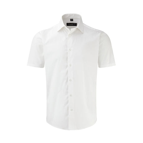 Russell Miesten lyhythihainen helppohoitoinen kauluspaita Slim Fit
