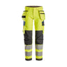 Snickers Workwear ProtecWork, Stretch-työhousut riipputaskuilla, High-Vis luokka 2