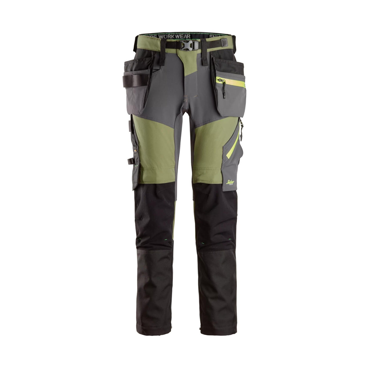 Snickers Workwear FlexiWork+, SoftShell Stretch -työhousut riipputaskuilla